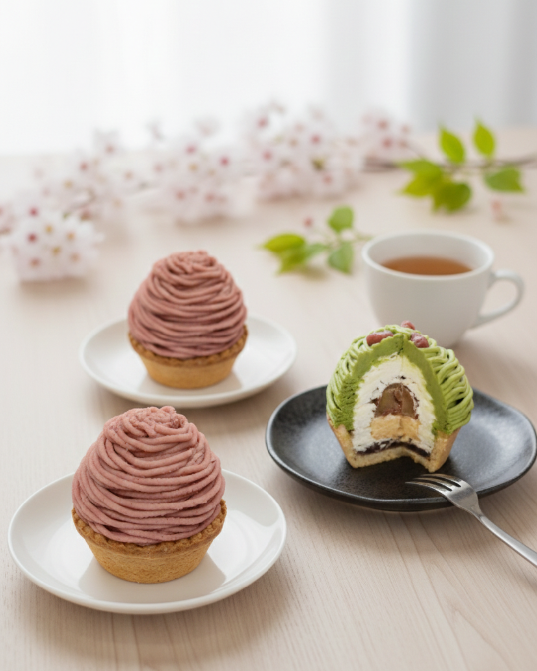 桜と和栗のモンブラン
